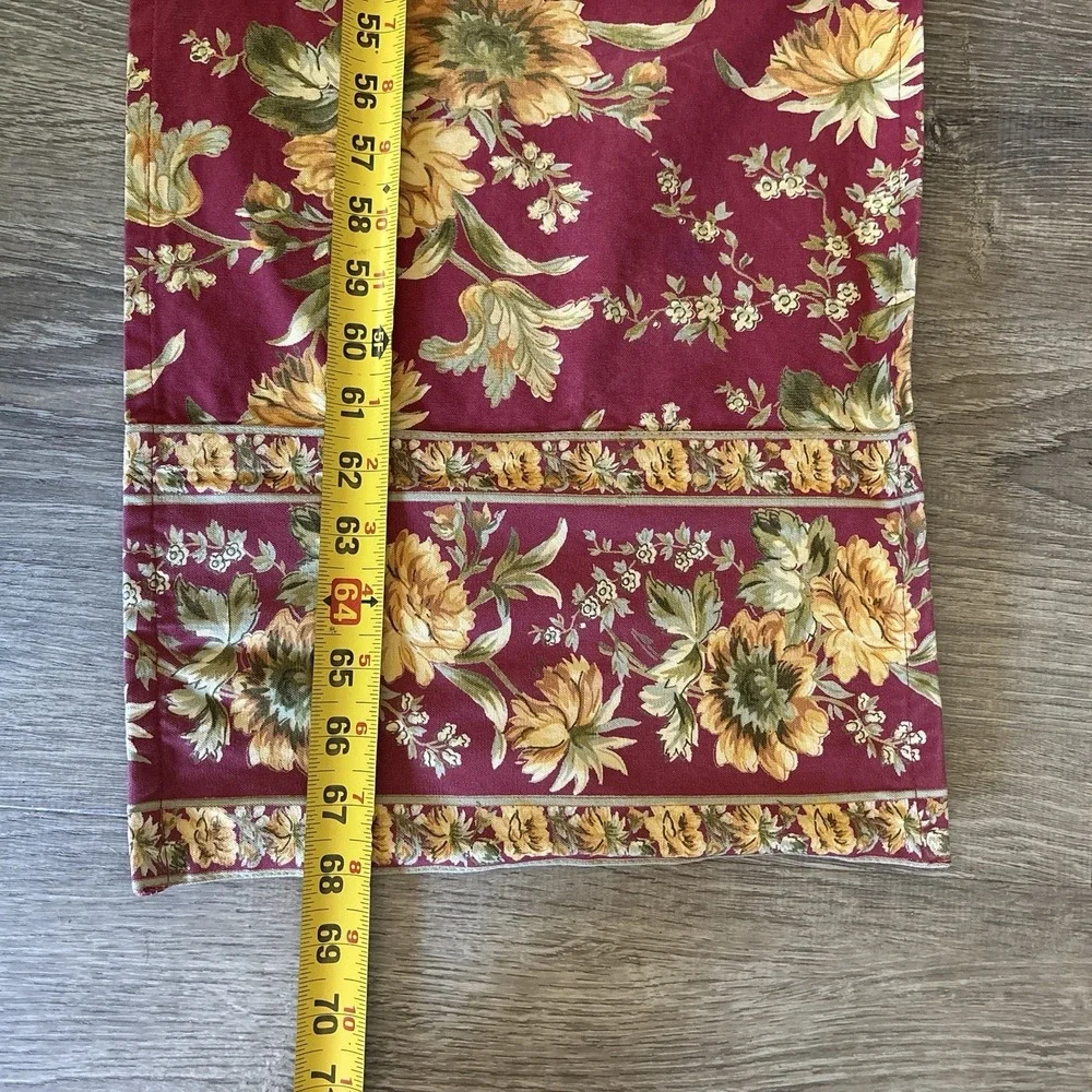 April Cornell Table Runner 68x12  Sunflowers Floral Red Yellow Green Cotton